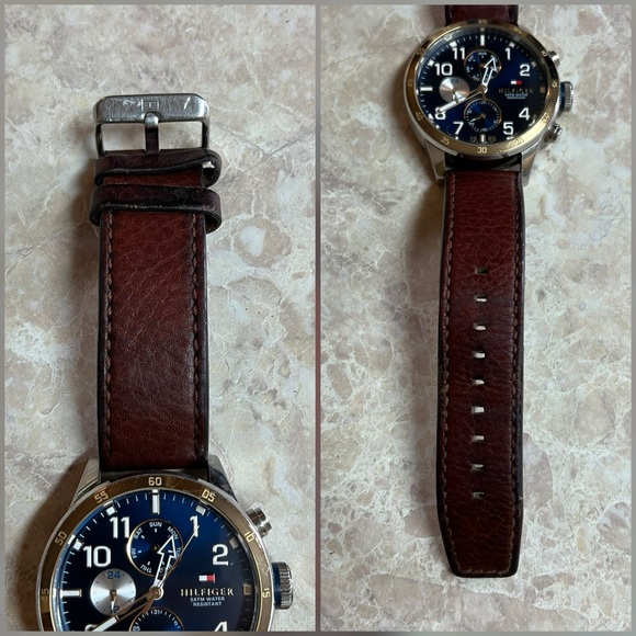 Tommy Hilfiger Stainless Steel and Leather Strap Men’s Watch Model 1791137 - Picture 12 of 16